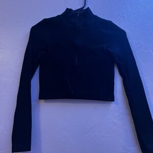 No Boundaries Black Half-Zip Long Sleeve Top